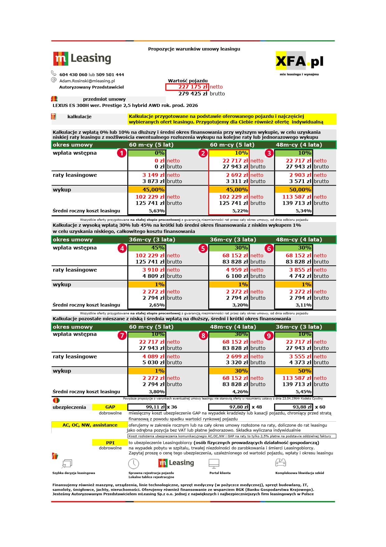 LEXUS ES 300H wer. Prestige 2,5 hybrid AWD rok. prod. 2026 RABAT 50 475 zł